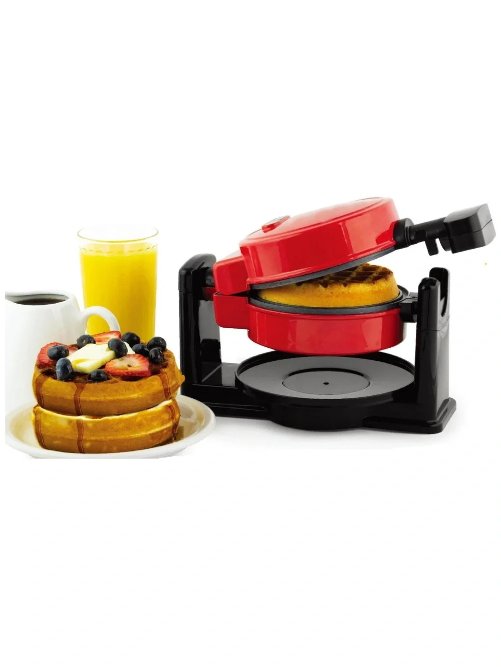 Mega chef Red Compact Electric Mini Waffle Maker